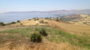 Beitragsbild zum Beitrag die andere Wange hinhalten : Landscahft in Galiläa mit Blick auf den See Genesareth